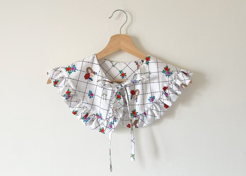 女孩玫瑰领片 - 领结/领巾 - 聚酯纤维 白色