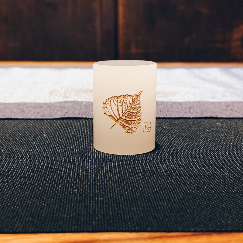 白玉琉璃 鎏金菩提叶 盖置 - 茶具/茶杯 - 琉璃 
