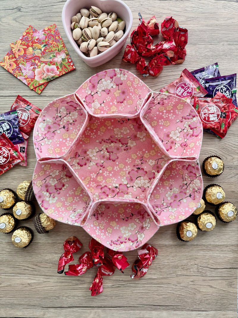 可折叠新年全盒/糖果盒 布制 省空间 - 收纳用品 - 棉．麻 粉红色