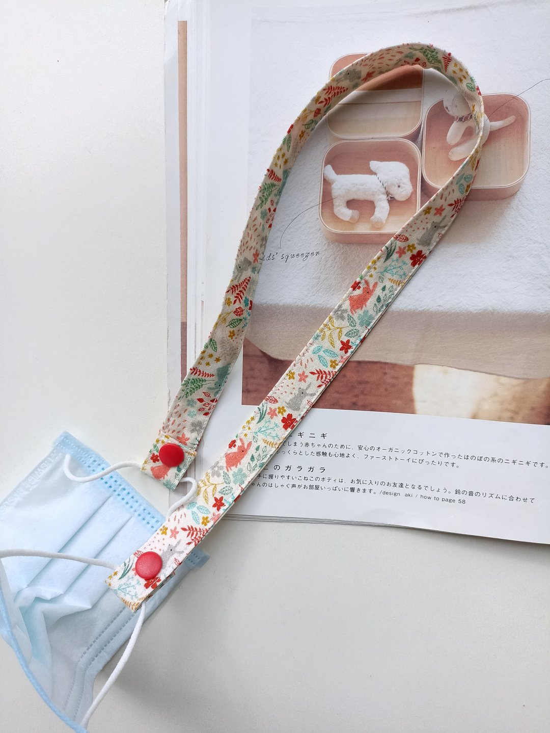 【5日内出货】花园兔 宽版 口罩挂绳夹 万用扣带绳 口罩绳 口 - 围嘴/口水巾 - 棉 多色
