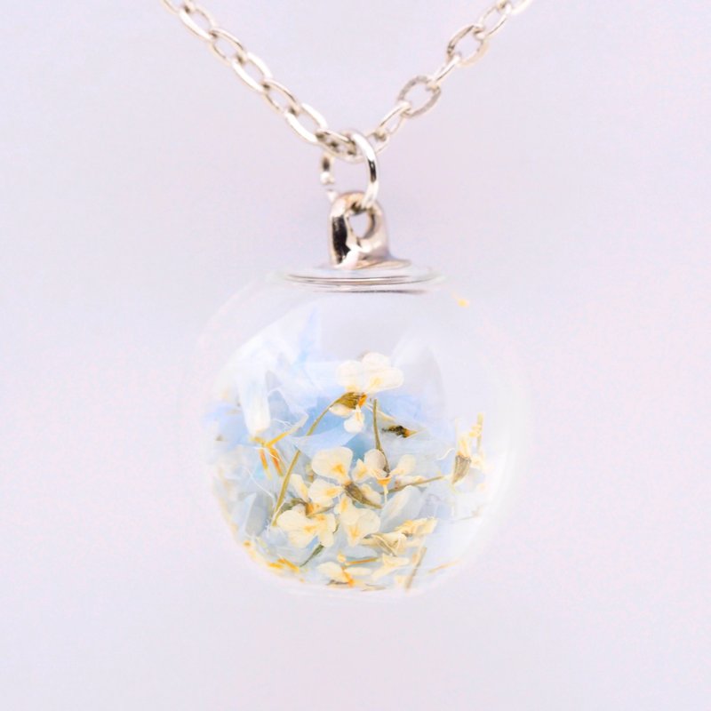 “爱家作-OMYWAY”手工制作干花玻璃球颈链 1.4cm - 颈链 - 玻璃 