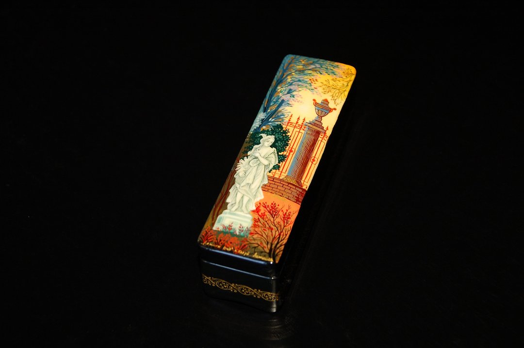 夏季花园漆器微型盒子手绘圣彼得堡装饰 Kholui - 摆饰 - 其他材质 金色
