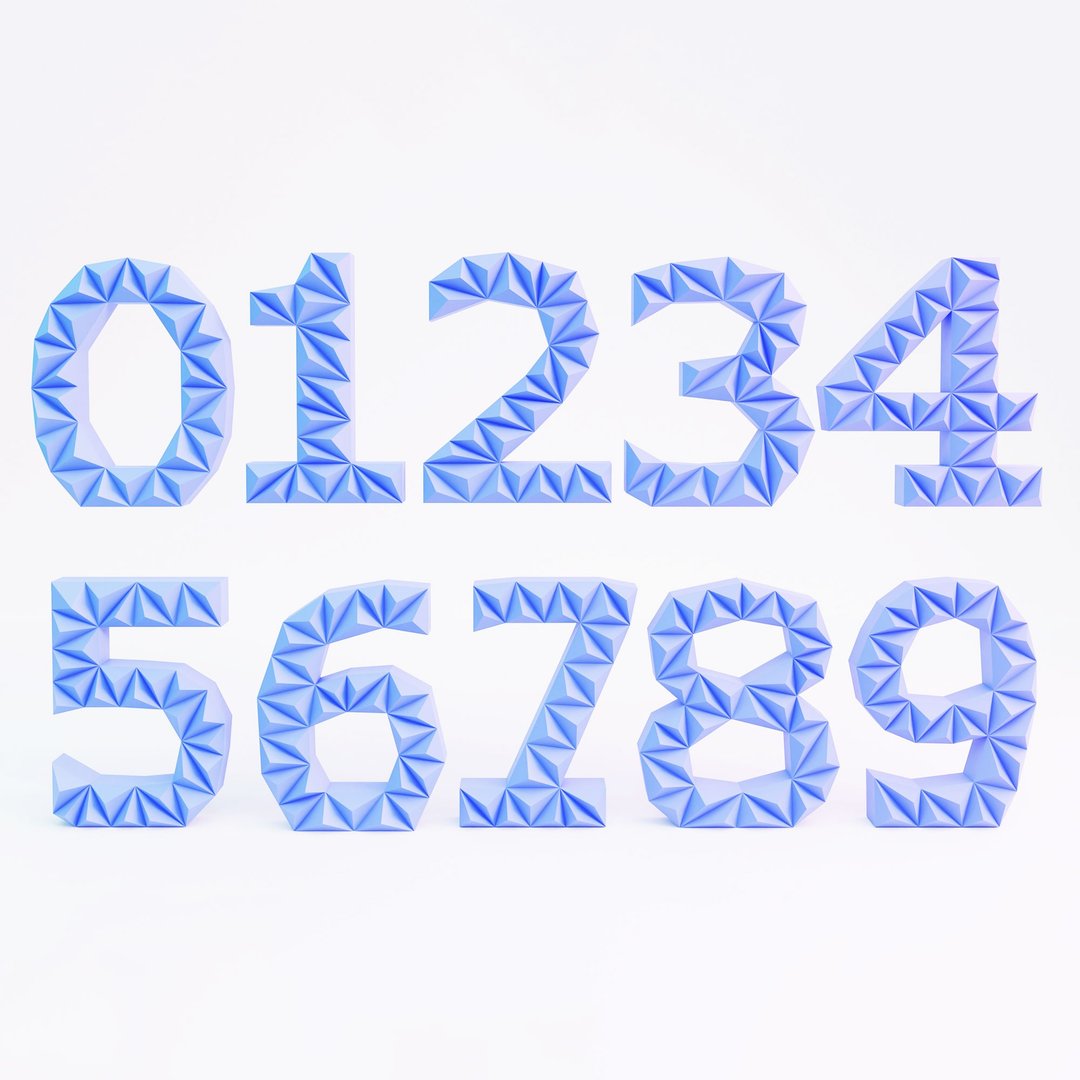 DIY 纸数字 0-9 3D Papercraft 可打印 PDF，高度 50 厘米 - 手工艺教程/工具书 - 其他材质 