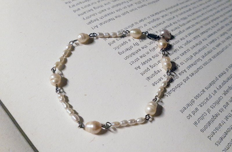 小珍珠间隔大珍珠手链 - 手链/手环 - 珍珠 透明