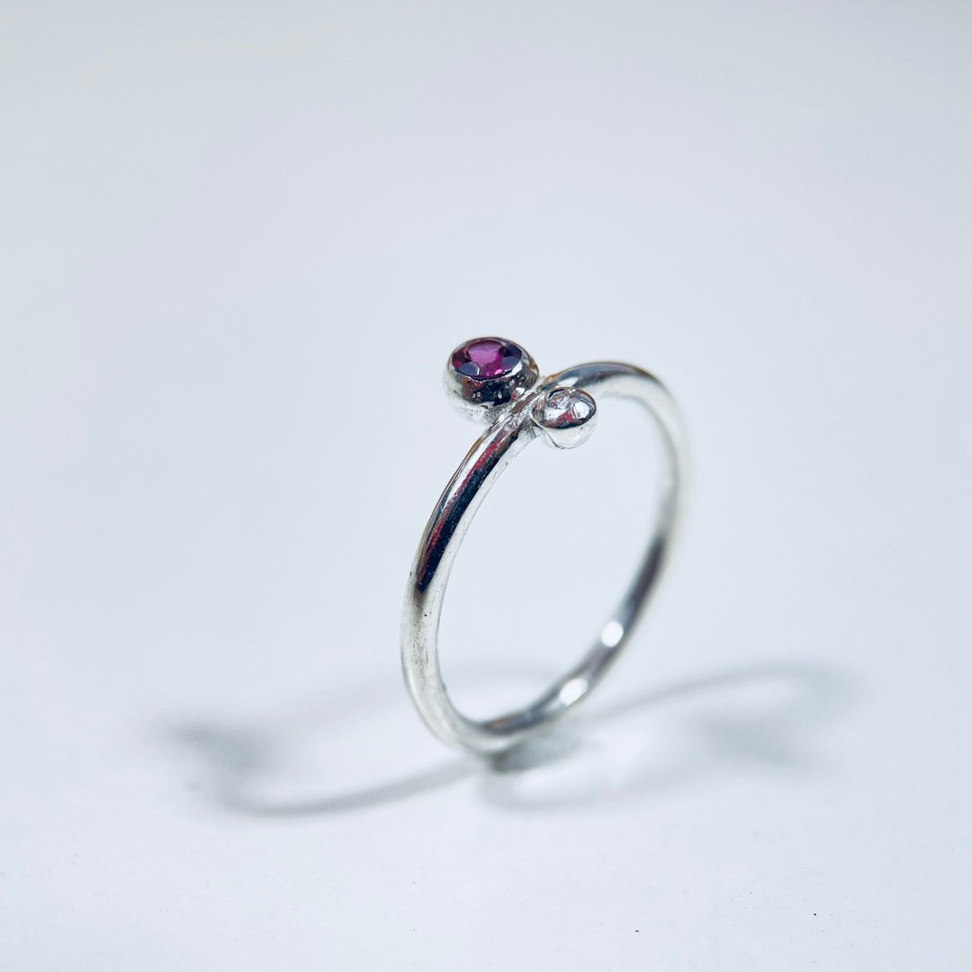 Garnet combination 081 - 戒指 - 其他金属 银色