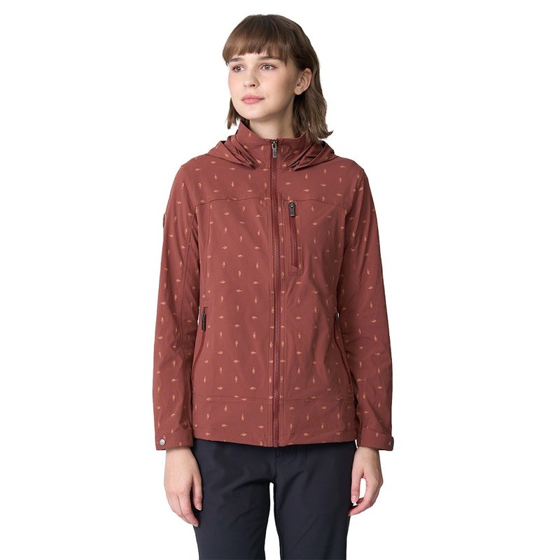 【Wildland 荒野】N66弹性抗UV印花三季外套 女0B21917-143椒橙色 - 女装休闲/机能外套 - 聚酯纤维 橘色