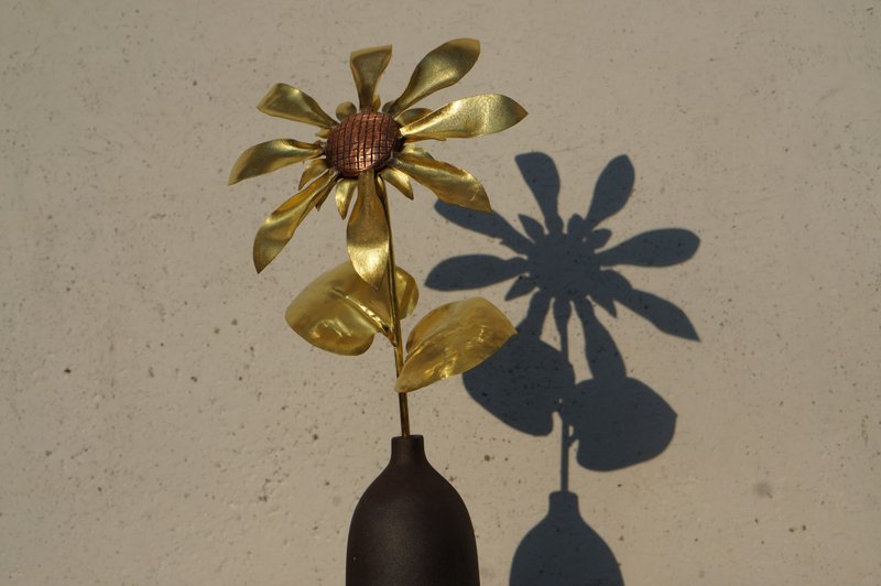 手工黄铜向日葵艺术插花花束饰品可定制 - 摆饰 - 铜/黄铜 