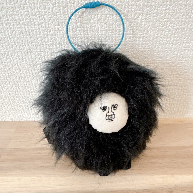 毛茸茸幽灵吊饰【黑色】 - 钥匙链/钥匙包 - 其他材质 黑色