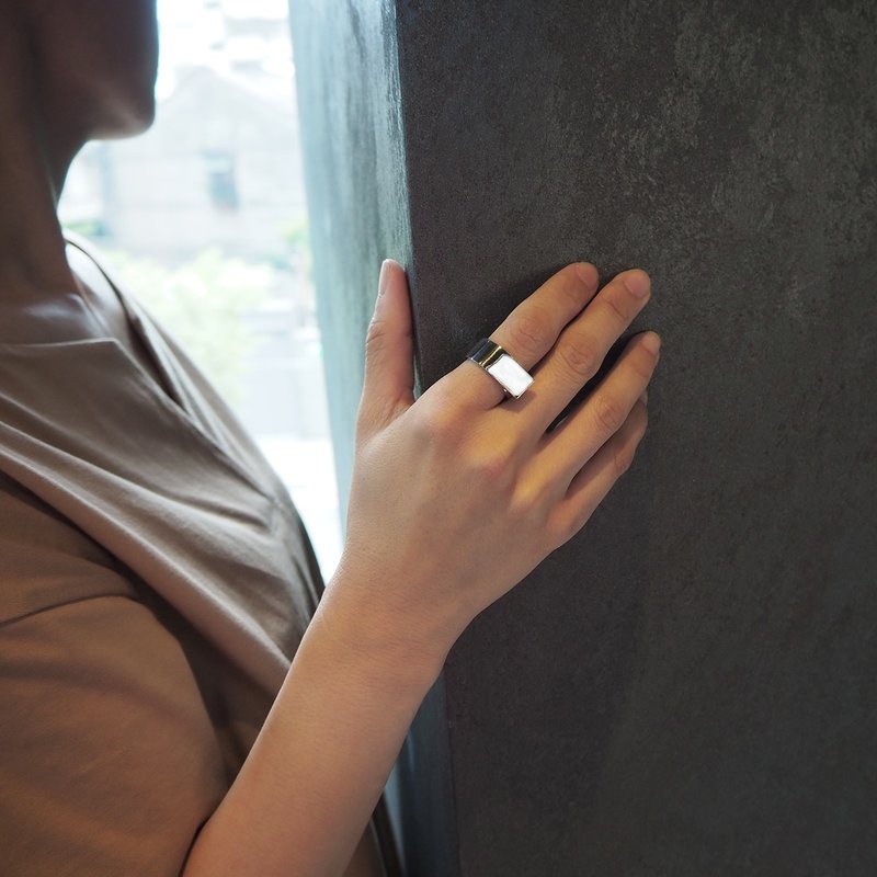 power f ring_力量f戒指 对戒 情侣 情人节 女朋友 - 戒指 - 银 银色