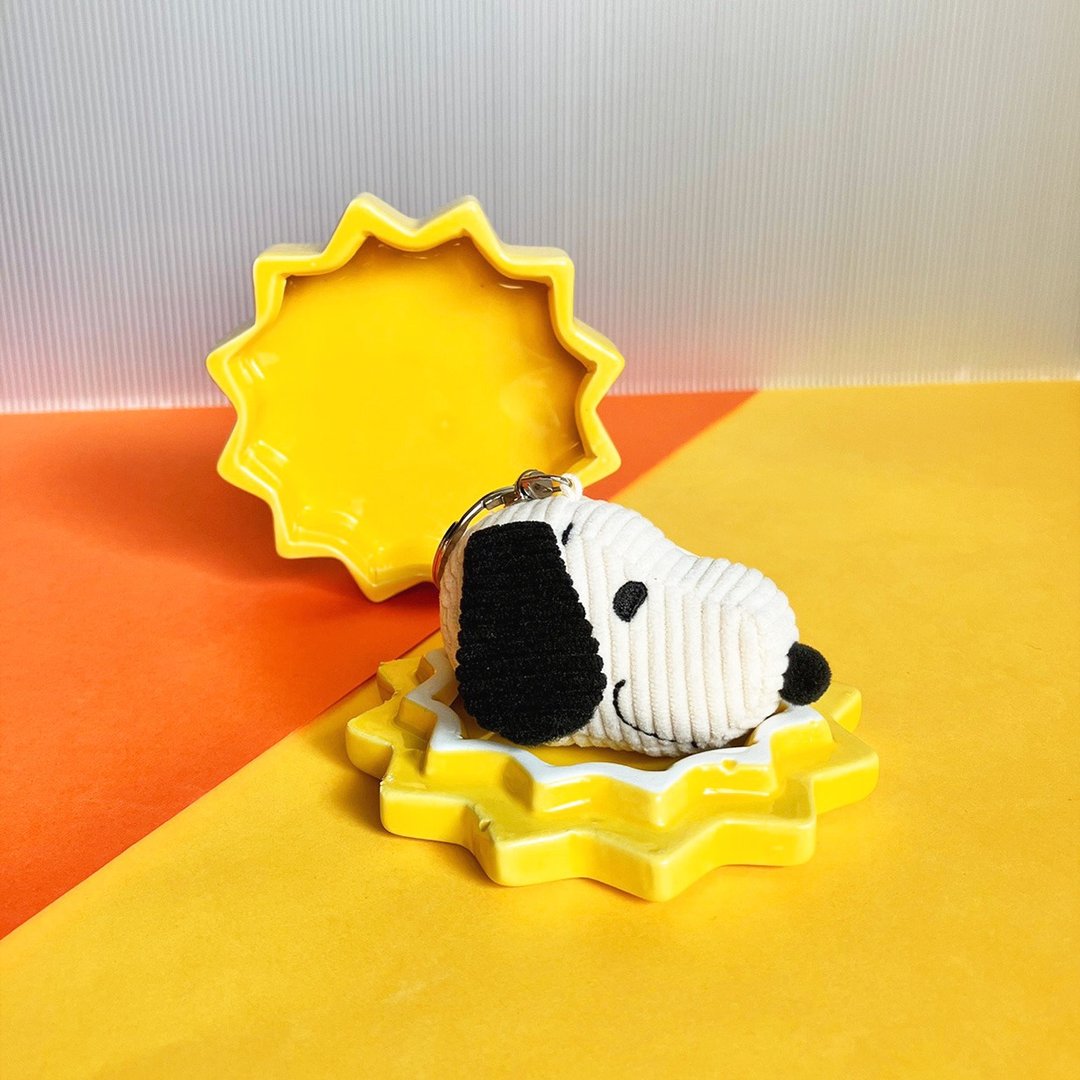 快速出货 | BON TON TOYS - Snoopy 史努比灯芯绒钥匙圈 - 奶油 4.5cm - 钥匙链/钥匙包 - 聚酯纤维 多色