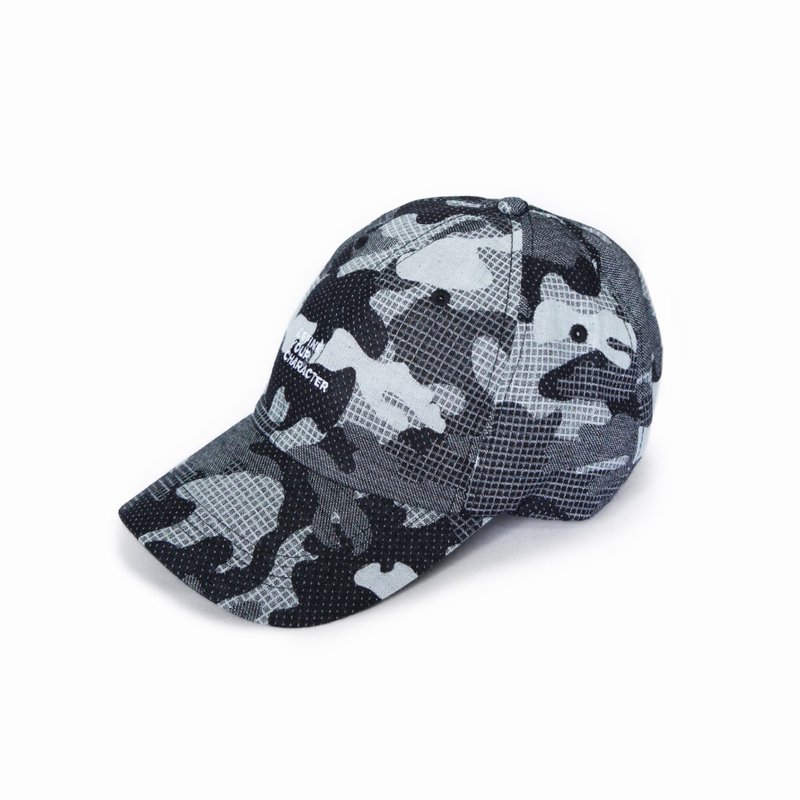 DYCTEAM - Camo Pattern Jacquard Vintage Cap 单宁缇花迷彩老帽 - 帽子 - 棉．麻 蓝色