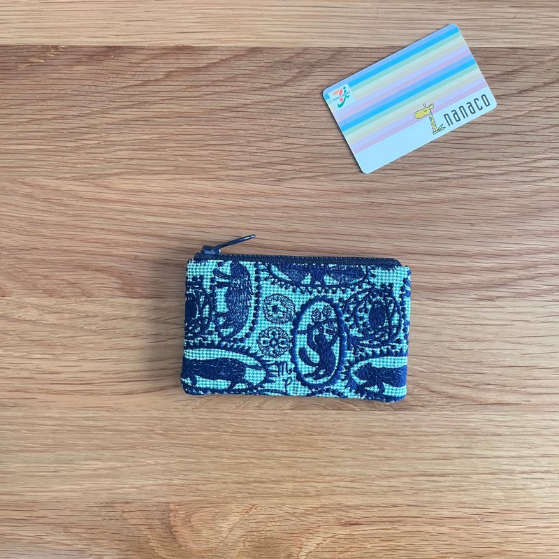 mina perhonen jungle relief 迷你零钱包 卡片夹 - 零钱包 - 棉．麻 绿色