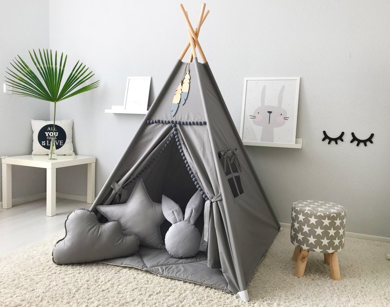 Teepee, kids teepee, tee pee tent, tee pee, tipi, play tent, childrens teepee - 玩具/玩偶 - 木头 