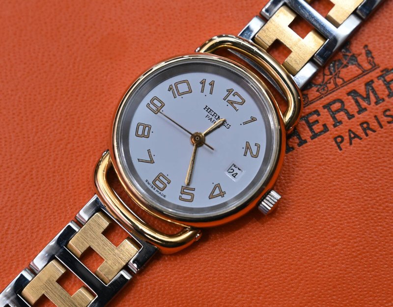 绝版古董表 Hermes Pullman 中古二手男女装金属表带手表 腕表 - 女表 - 其他金属 金色