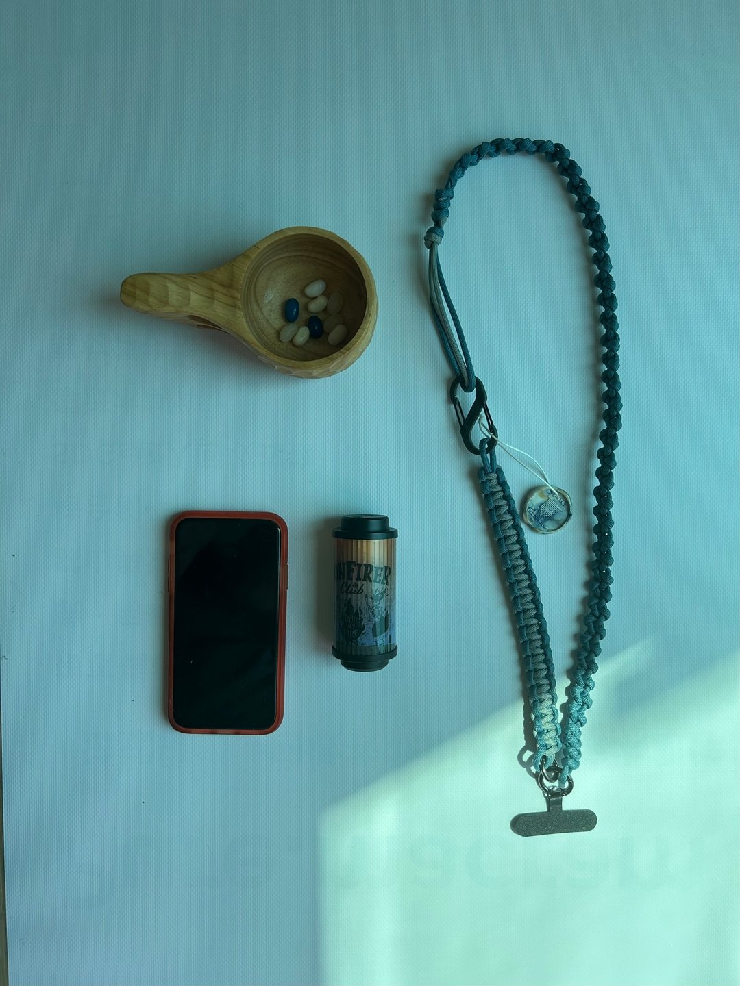 露营风格单宁蓝手机背带ft.cargo挂钩 - 手机配件 - 尼龙 