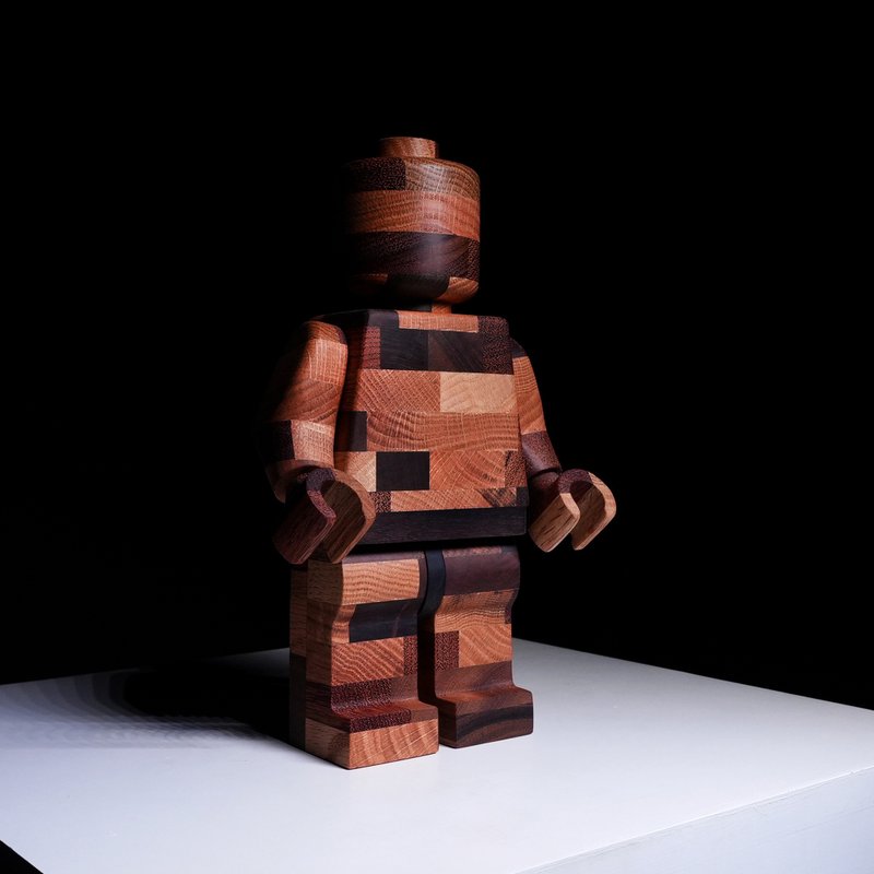 【木质积木人】 X9 数码-潮玩积木人 - 经典款 - 摆饰 - 木头 