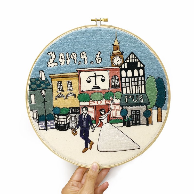 要一起喝到老-定制化刺绣25X25cm - 其他 - 棉．麻 