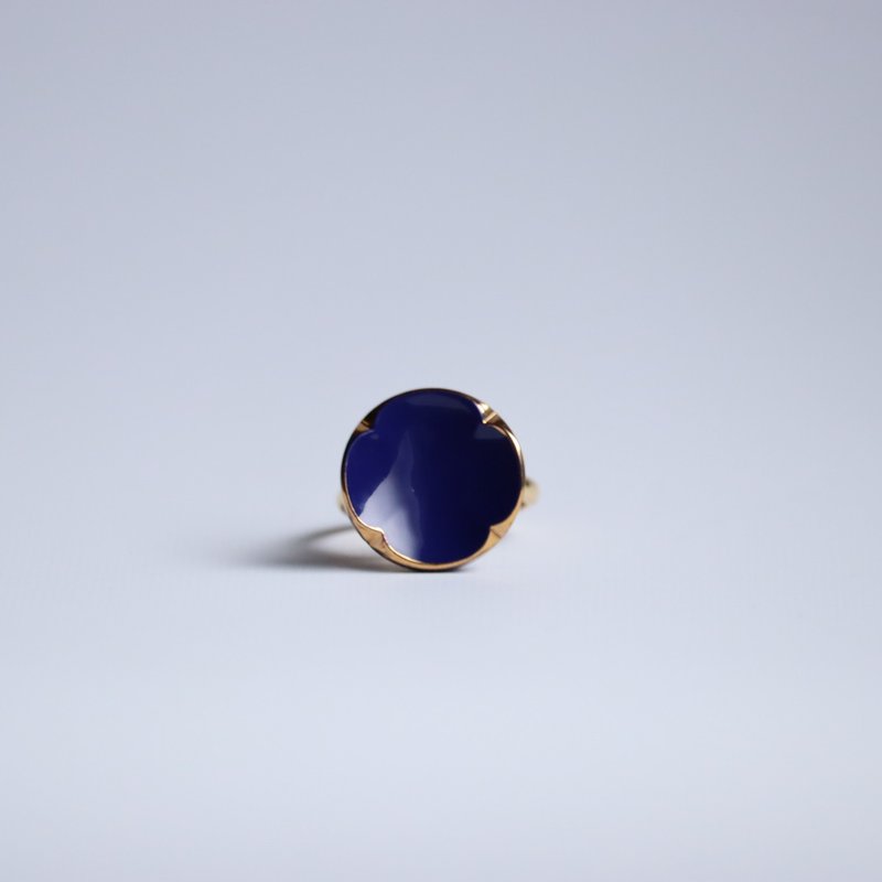 【戒指】花 蓝色 - 戒指 - 玻璃 蓝色