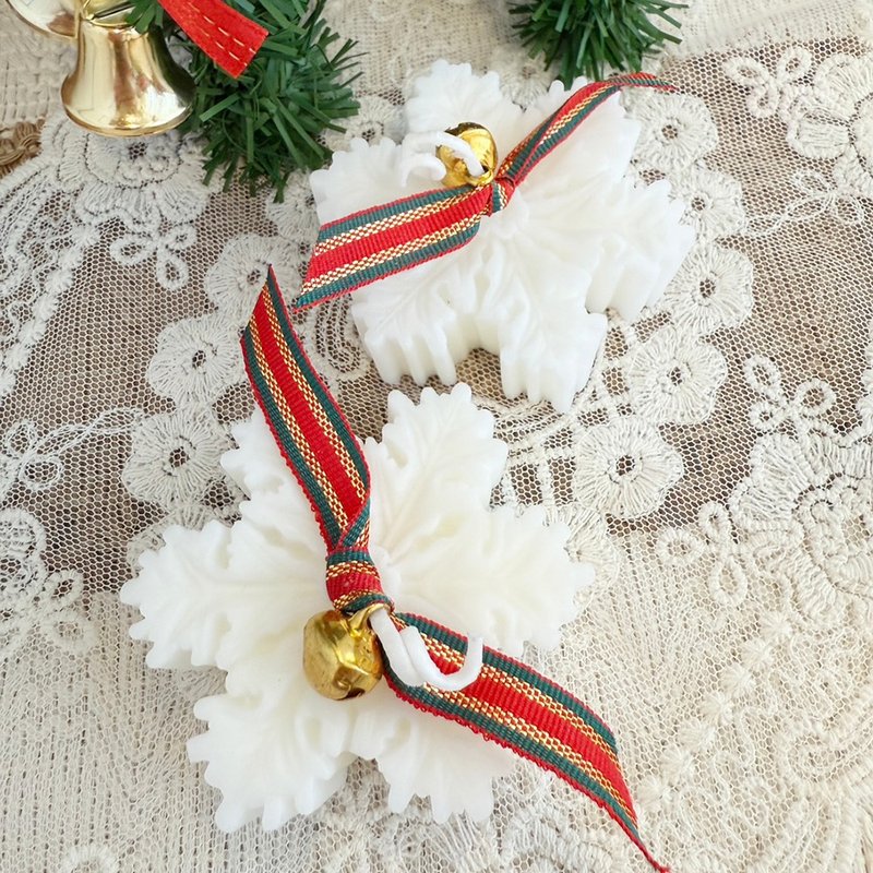 圣诞节白雪花香氛蜡烛 - 蜡烛/烛台 - 蜡 