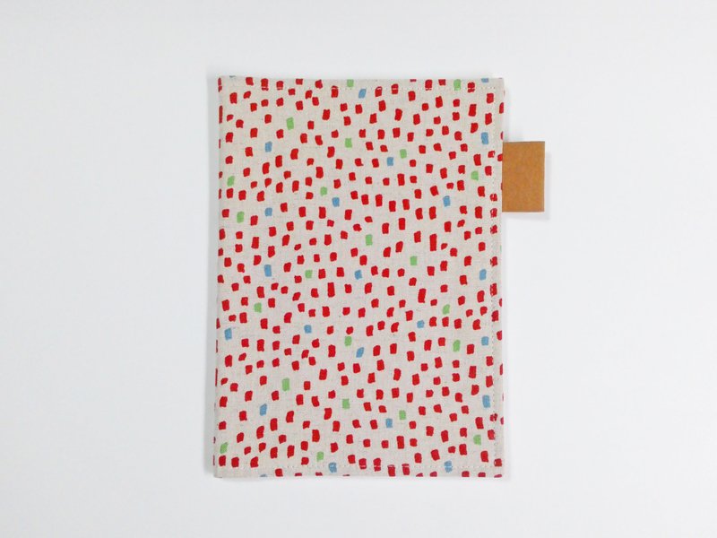 A5棉麻布书衣(点点红) ↘可加购夹心变身三层↙ - 笔记本/手帐 - 棉．麻 红色