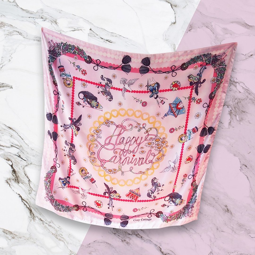 Pink Scarf - The Carnival Collection - 丝巾 - 丝．绢 粉红色