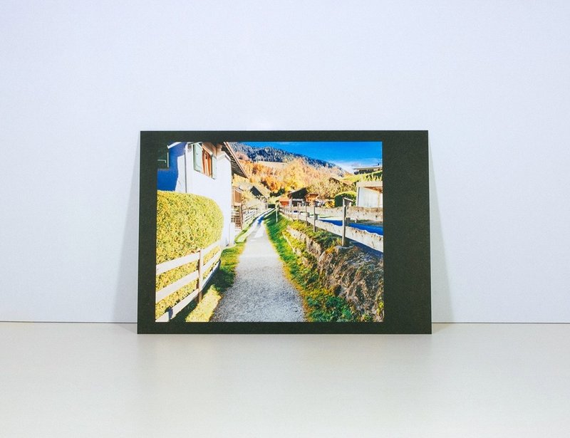 摄影明信片 | 午后的小径-贝希特斯加登的拉姆绍-贝希特斯加登郡的秋天-巴伐利亚-德国 - 卡片/明信片 - 纸 多色