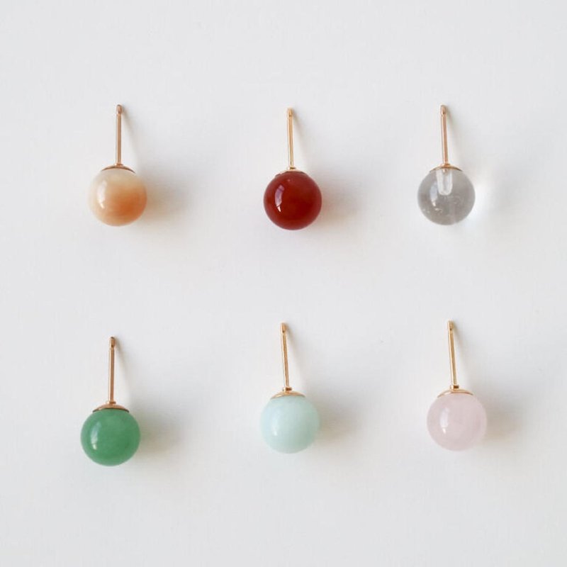 maru earring - 耳环/耳夹 - 石头 