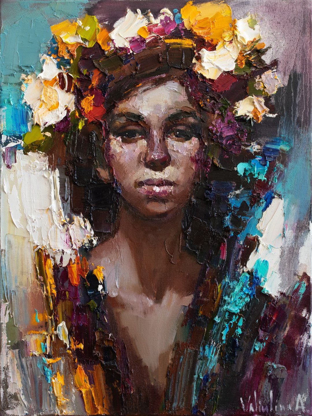 Girl with Flowers - 墙贴/壁贴 - 其他材质 多色