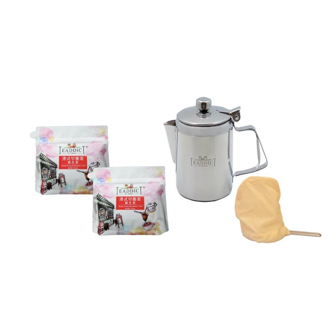 组合包: 港式早餐茶 + 二人份茶壶 + 小茶袋 - 茶 - 新鲜食材 红色