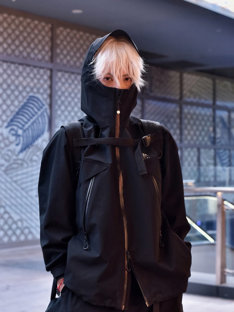 联名款 三防压胶冲锋衣 户外徒步机能防水透湿外套 - 男装外套 - 其他材质 黑色