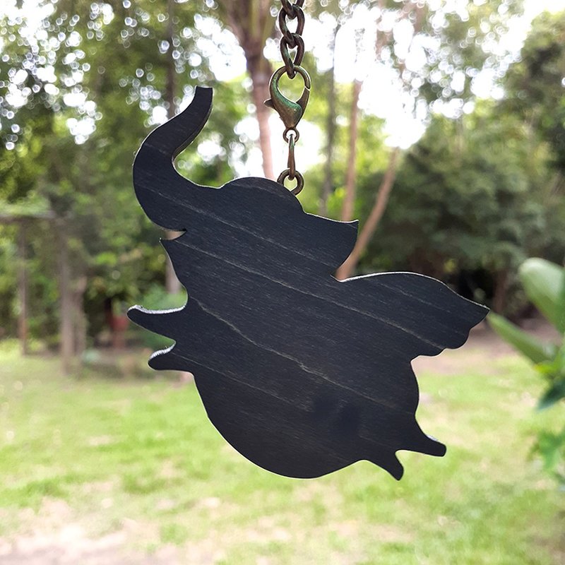 手工木作创意钥匙圈  小飞象 - 钥匙链/钥匙包 - 木头 黑色