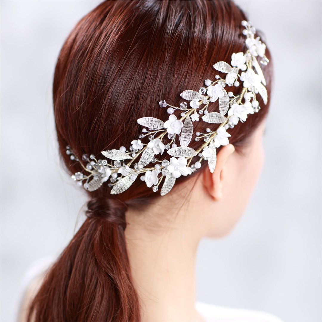 PUREST HOME 金枝玉叶珍珠花神装饰双发梳 PC16007｜婚纱．结婚．婚礼饰品首选｜法式时尚手作新娘头饰．发饰．闺蜜新婚送礼最佳首选 - 发饰 - 其他材质 