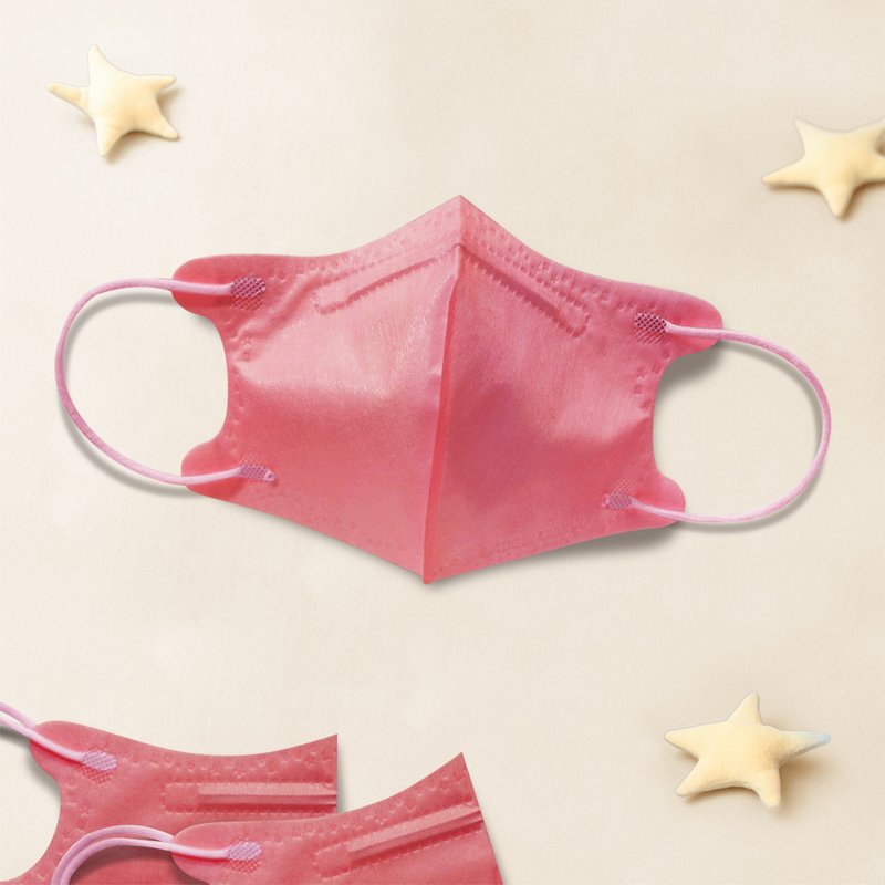 盛藤/医用口罩/5~12岁/儿童立体30入/粉彩系列/猪猪红/素色 - 口罩 - 其他材质 红色