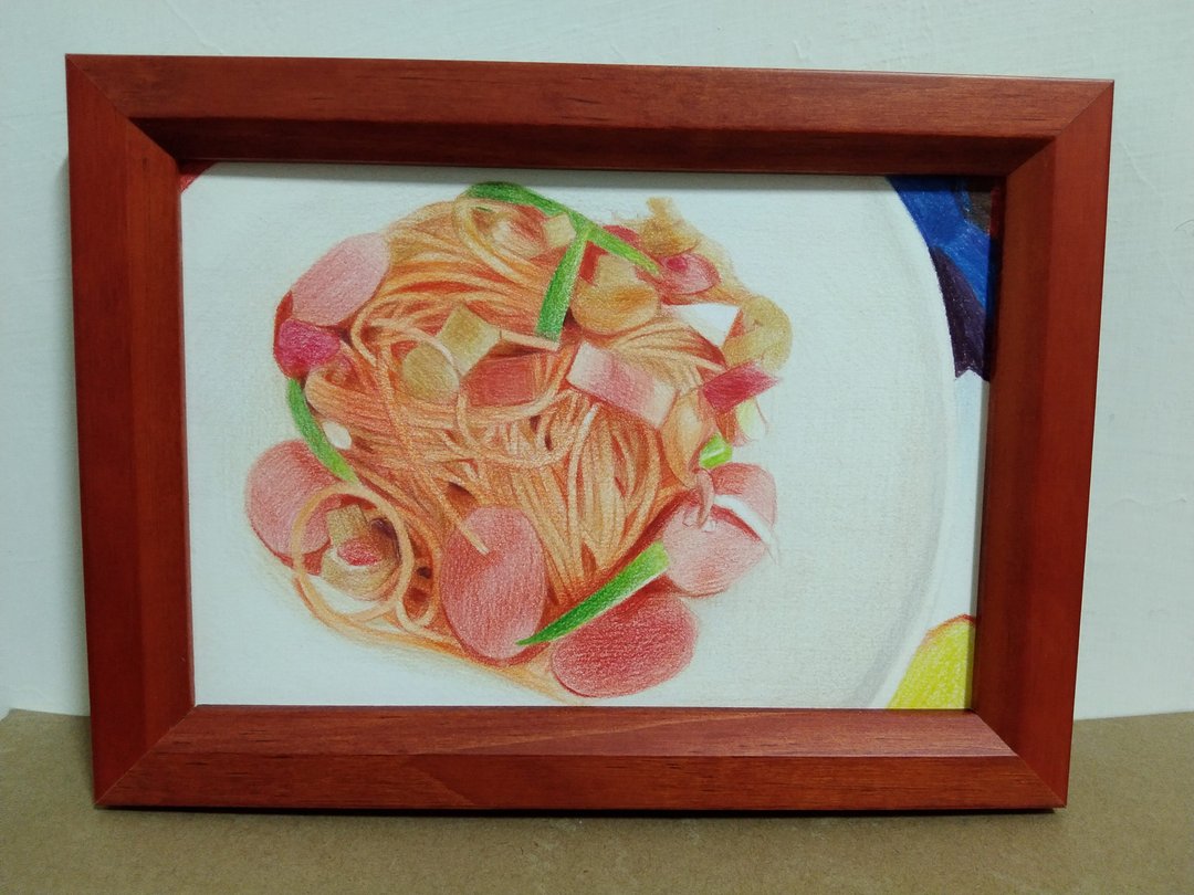 摆设 / 意大利面 / 色铅笔画 / 原稿 / 含框 - 海报/装饰画/版画 - 纸 
