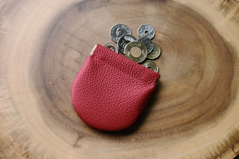 Arch leather coin purse - Christmas Red - 零钱包 - 真皮 红色