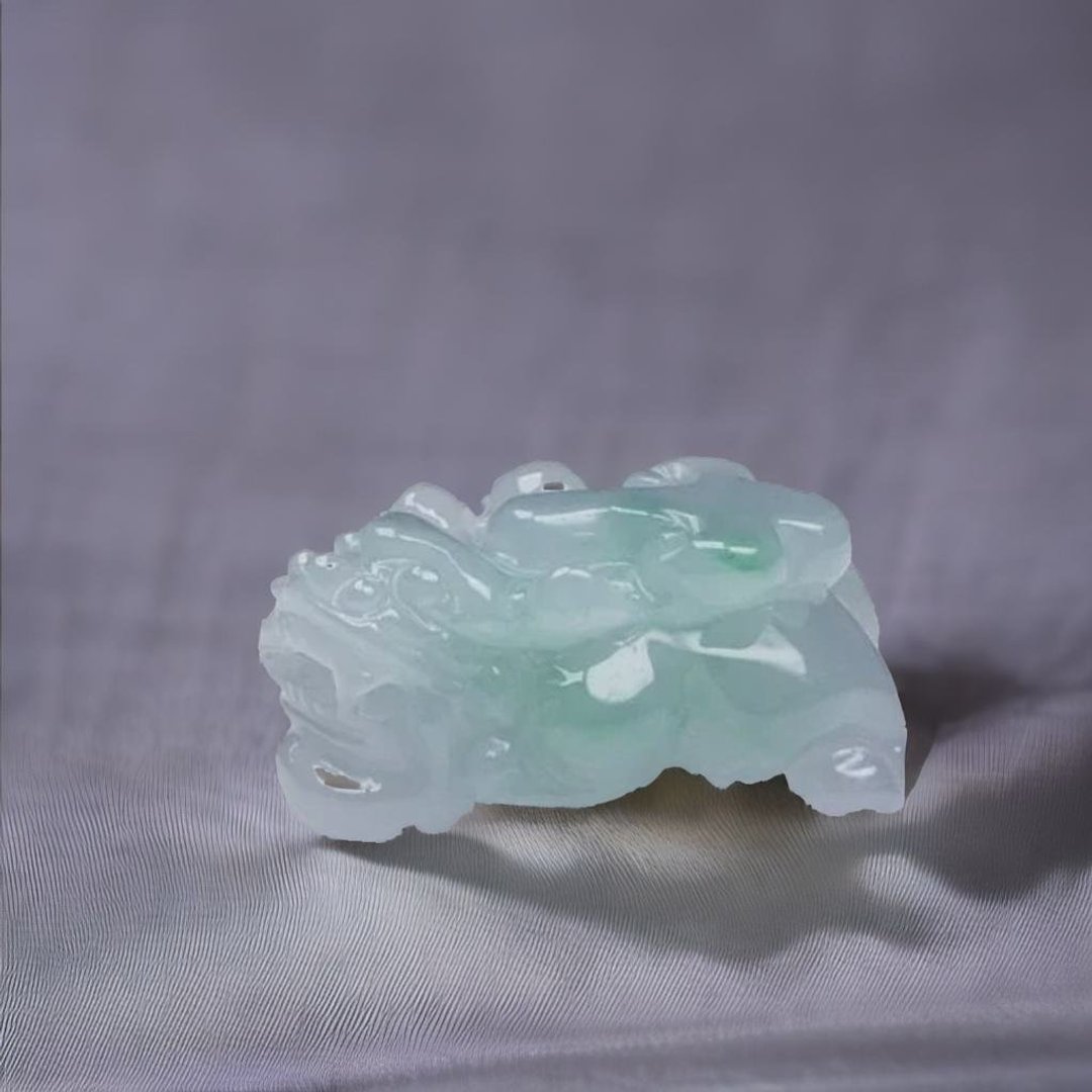 【招财神兽】冰飘阳绿翡翠貔貅 | 天然A货翡翠 | 送礼 - 金工/饰品 - 玉石 绿色