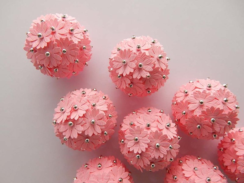 绣球花系列-磁铁-粉红色 - 冰箱贴/磁贴 - 纸 粉红色