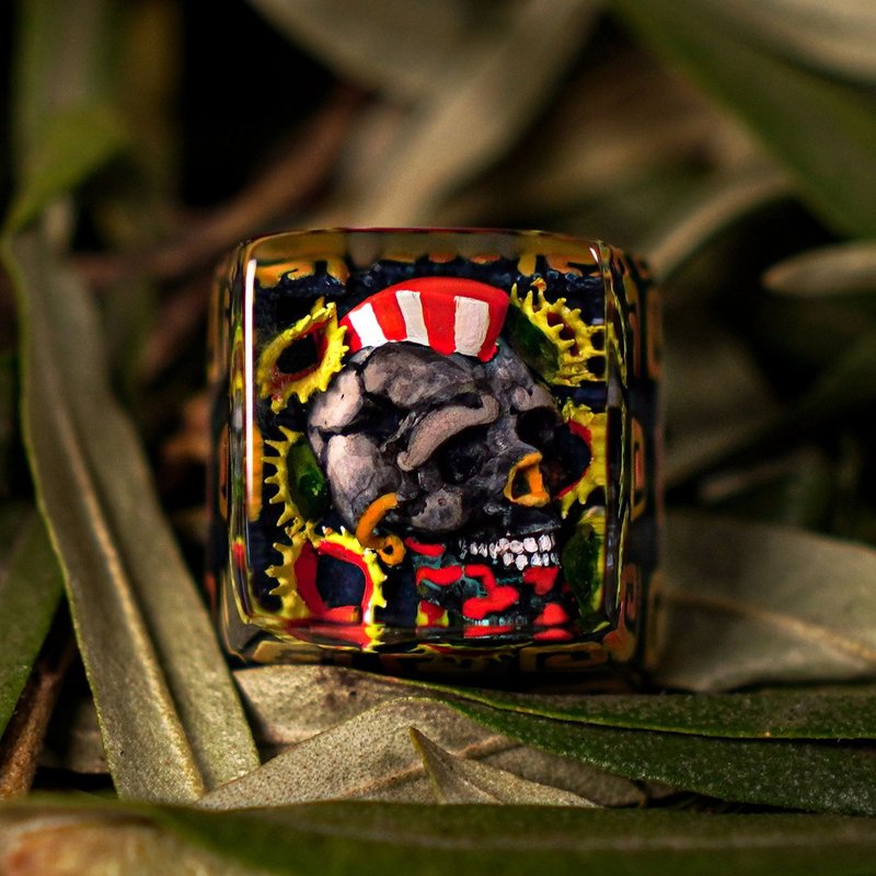 Culuacan Oracle, Artisan keycap, Custom keyboard, Gift for gamer, Mechanical cap - 电脑配件 - 树脂 红色