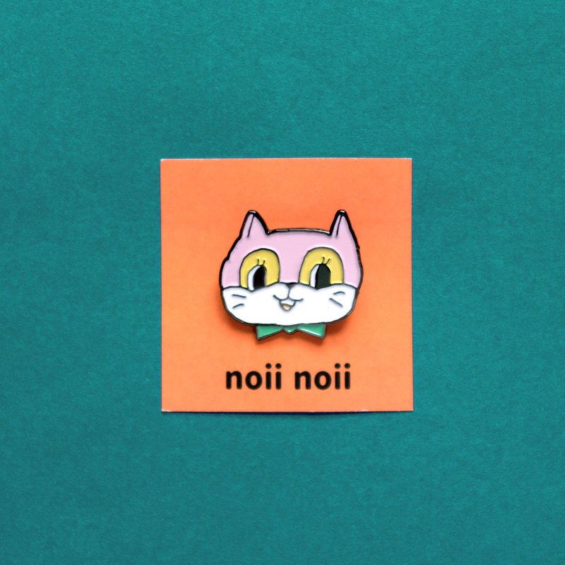 猫咪金属别针 - 胸针 - 其他金属 蓝色