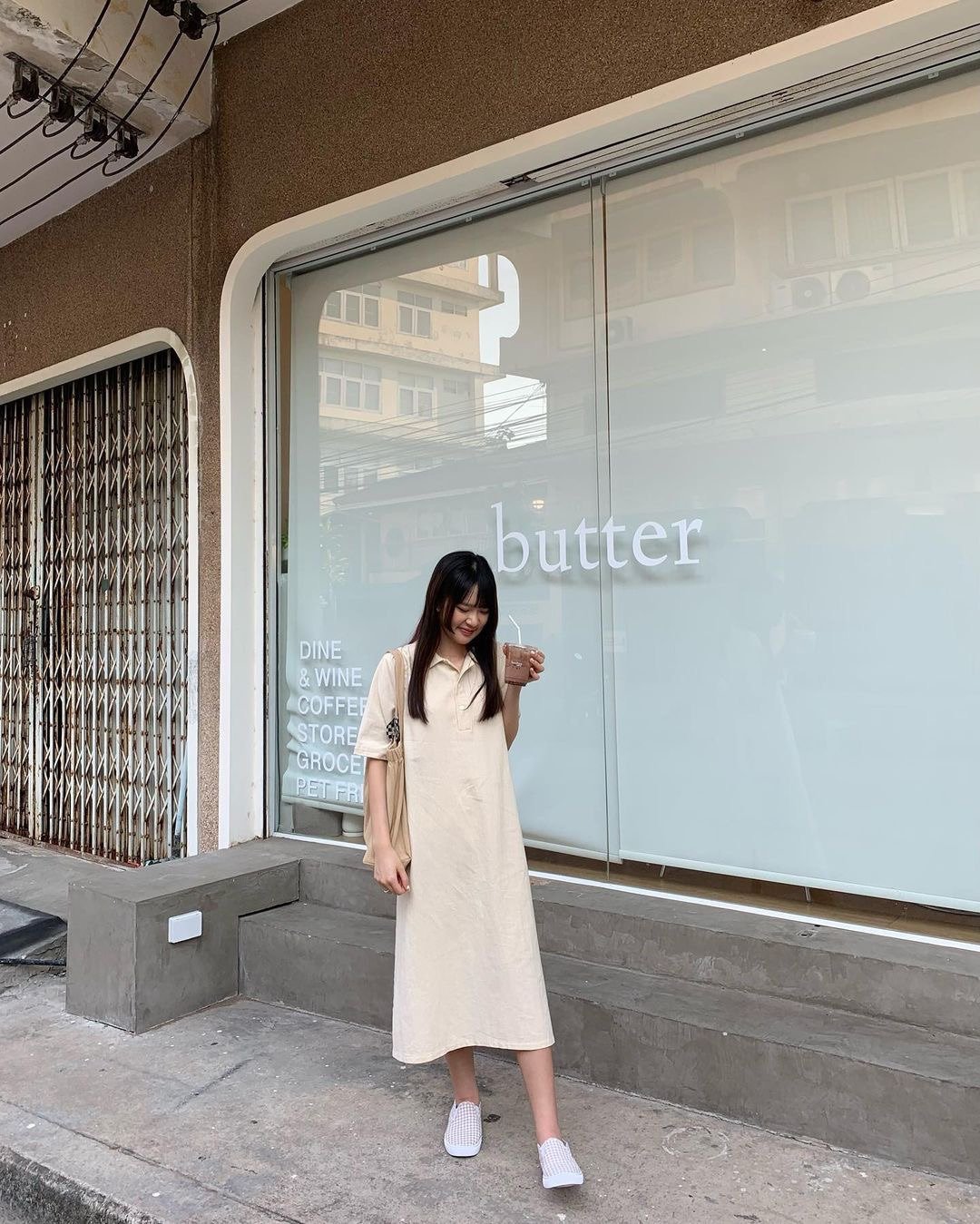 Handmade Polo Long dress - 洋装/连衣裙 - 棉 白色
