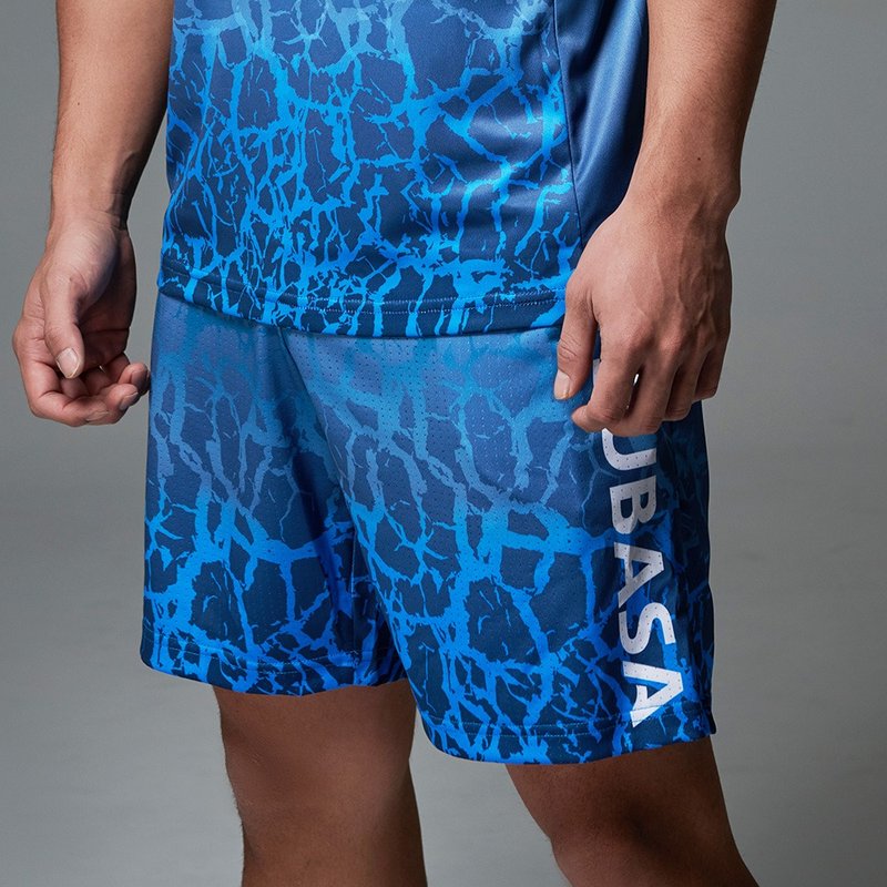 丝滑透气机能排汗裤 银河爆裂纹 男运动裤 运动短裤 - 男装运动裤 - 其他人造纤维 蓝色