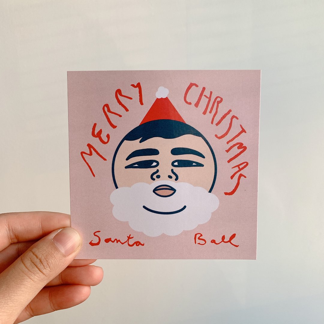 圣诞卡 | Santa Ball - 卡片/明信片 - 纸 红色