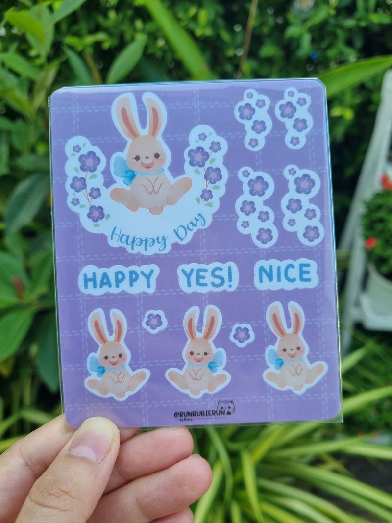 迷你贴纸兔 - 贴纸 - 纸 多色