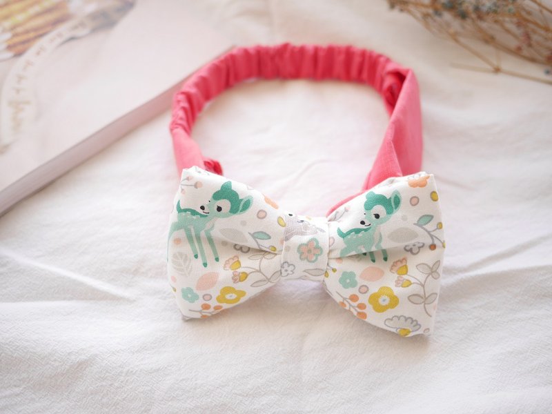 立体蝴蝶结发带 宝宝发带 小鹿款 - 婴儿帽/发带 - 棉．麻 绿色