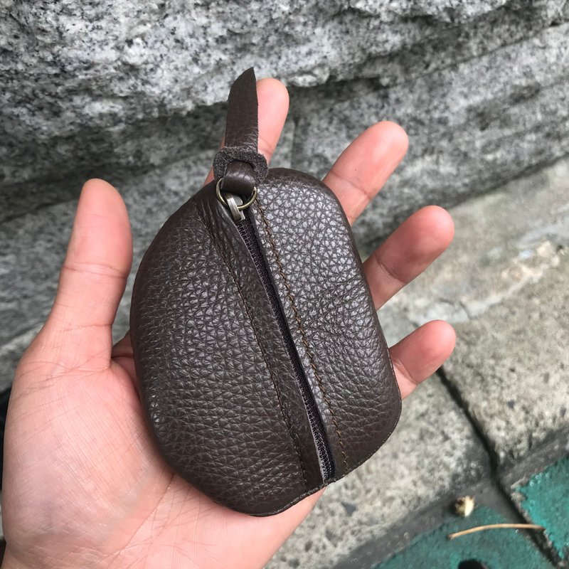Sienna真皮鹅卵石小小的零钱包 - 零钱包 - 真皮 咖啡色