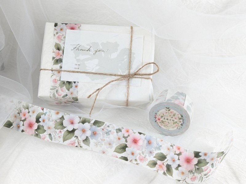 晨曦花语-和纸胶带(特殊油墨/离型纸)质感拼贴 - 纸胶带 - 纸 粉红色