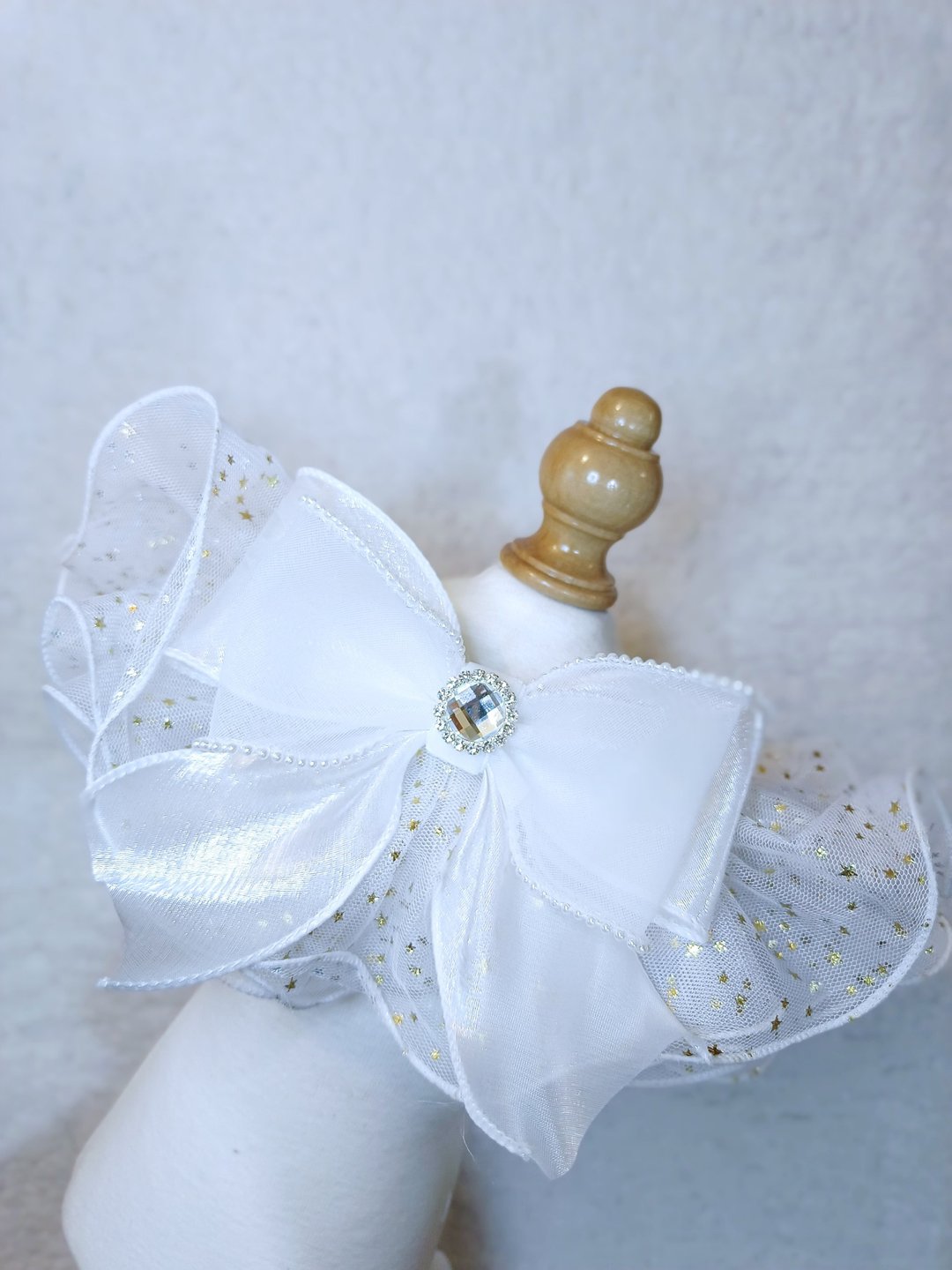 粉蓝金星星色 轻薄纱 造型颈饰 颈项 collar - 衣/帽 - 棉．麻 白色