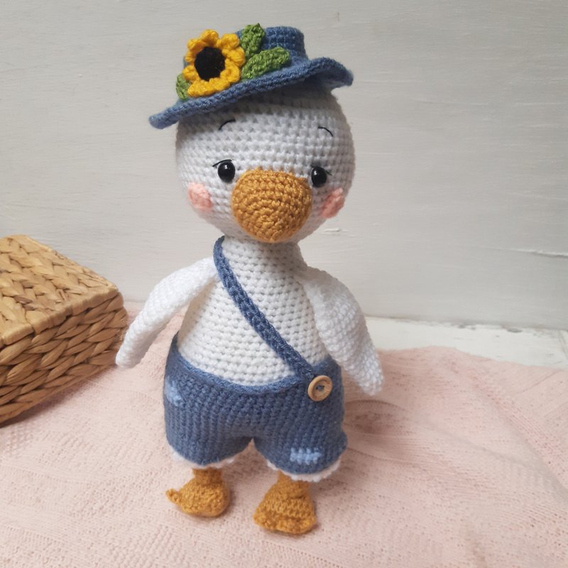 鹅玩具毛绒玩具毛绒玩具动物玩具农舍家居装饰钩针编织玩具 - 玩具/玩偶 - 其他材质 白色