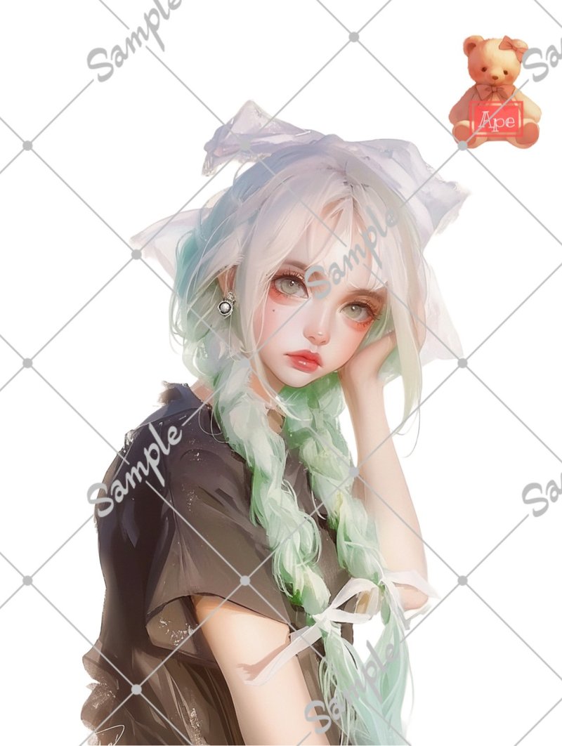 原创人物贴纸 装饰贴纸 一组内含5枚 - 贴纸 - 纸 