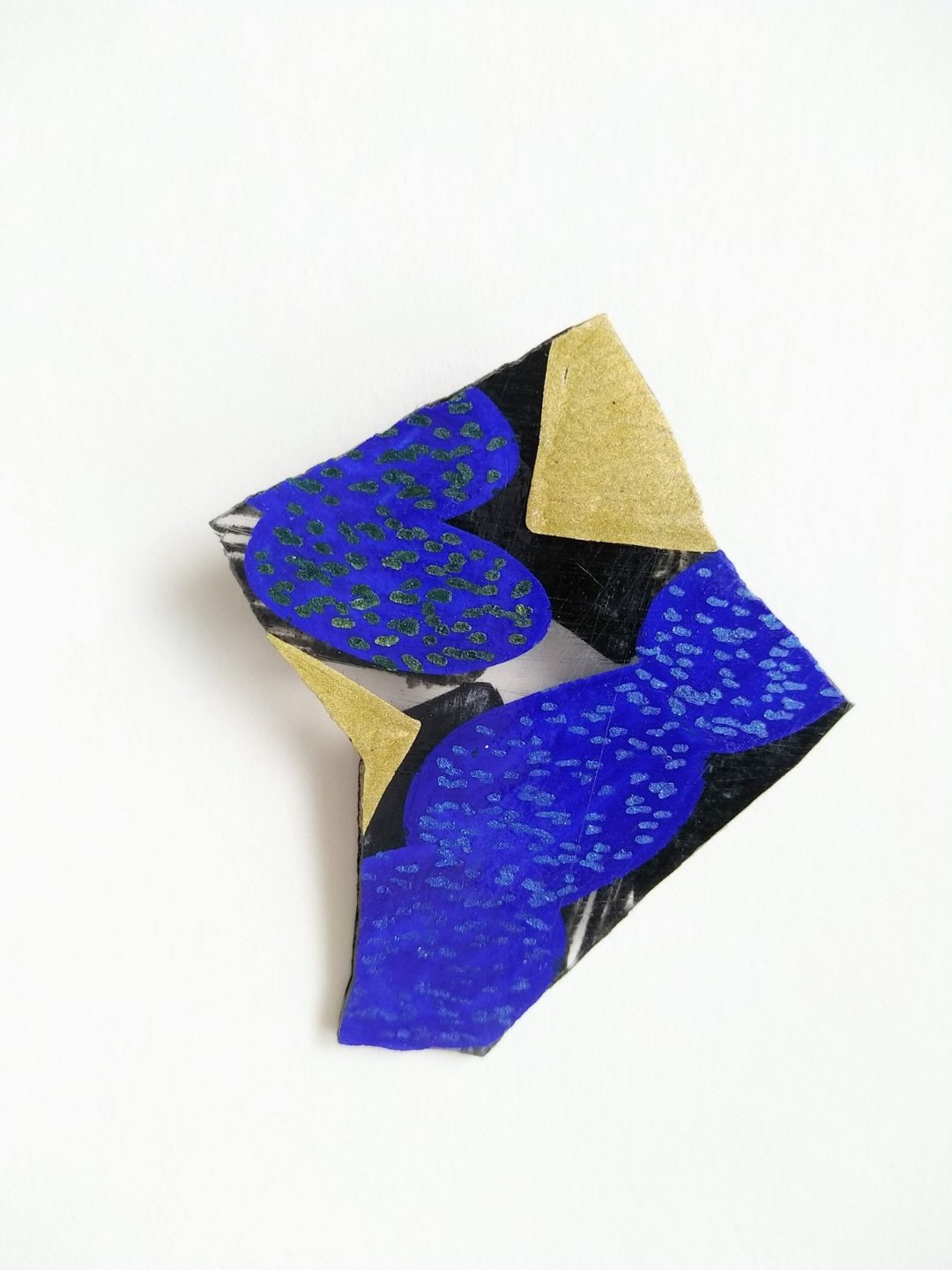 Fragment brooch Moyo - 胸针 - 塑料 蓝色